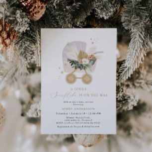 Eine kleine Schneeflocke ist auf dem Weg zur Girl  Einladung