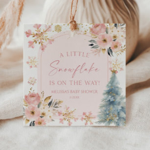 Eine kleine Schneeflocke Pink Winter Baby Dusche Geschenkanhänger