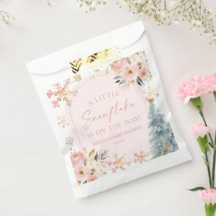 Eine kleine Schneeflocke Pink Winter Baby Dusche Geschenktütchen