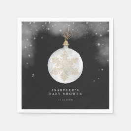 Eine kleine Schneeflocke Winternachtsdusche Serviette