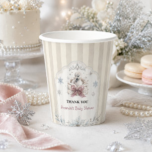 Eine kleine Schwan-Winterprinzessin-Baby-Party Pappbecher