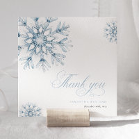 Eine kleine Snowflake Blue Baby Dusche Danke Karte