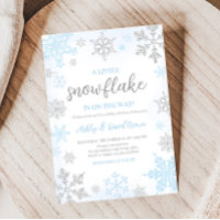 Eine kleine Snowflake Blue Baby Dusche