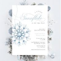 Eine kleine Snowflake Boy Baby Dusche Einladung