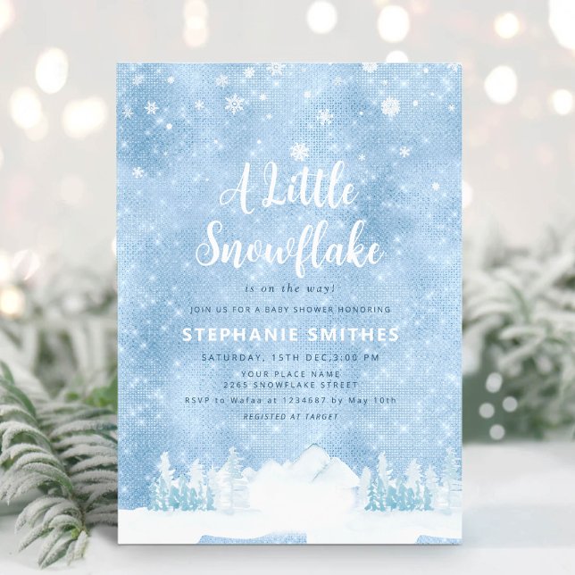Eine kleine Snowflake Sprinkle Winter Boy Baby Dus Einladung (Von Creator hochgeladen)