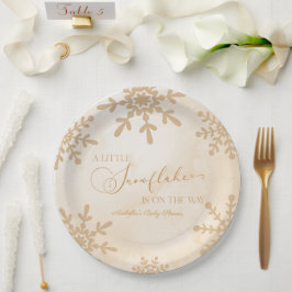 Eine kleine Snowflake Winter Wonderland Baby Dusch Pappteller