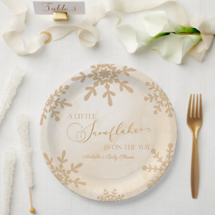 Eine kleine Snowflake Winter Wonderland Baby Dusch Pappteller