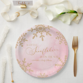 Eine kleine Snowflake Winter Wonderland Baby Dusch Pappteller