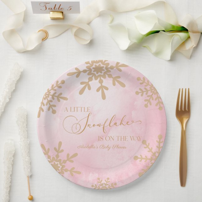 Eine kleine Snowflake Winter Wonderland Baby Dusch Pappteller (Hochzeit)