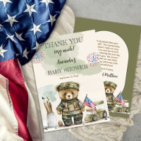 Eine kleine Soldat Junge Teddy Bear Babydusche