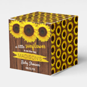 Eine kleine Sonnenblume ist unterwegs! Babyparty Geschenkschachtel