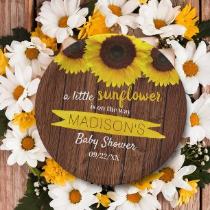 Eine kleine Sonnenblume ist unterwegs! Babyparty Pappteller