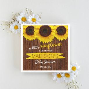 Eine kleine Sonnenblume ist unterwegs! Babyparty Serviette