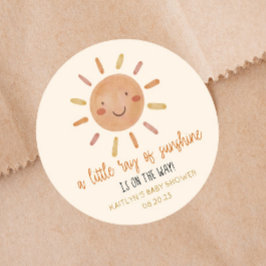 Eine kleine Sonnenstraße mit gelber Sonnendusche Runder Aufkleber