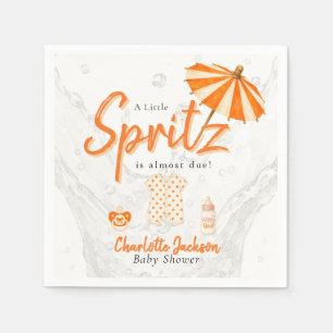 Eine kleine Spritz-Baby-Party mit orangen Punkten Serviette