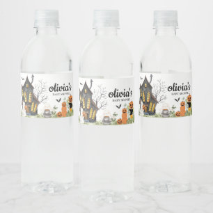 Eine kleine Spuk Halloween-Kinderdusche Wasserflaschenetikett