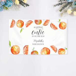 Eine kleine Süsse auf der Way Baby Dusche Orange Banner