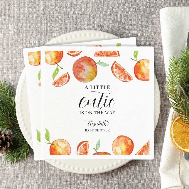 Eine kleine Süsse auf der Way Baby Dusche Orange Serviette (Von Creator hochgeladen)