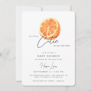 Eine kleine Süsse Babydusche Orangen Einladung