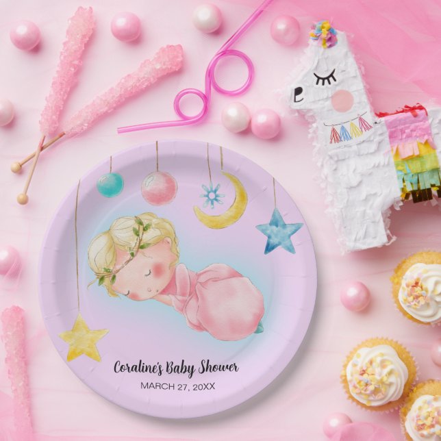 Eine kleine, süße Babydusche Pappteller (Party)