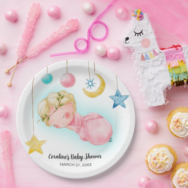 Eine kleine, süße Babydusche Pappteller (Party)