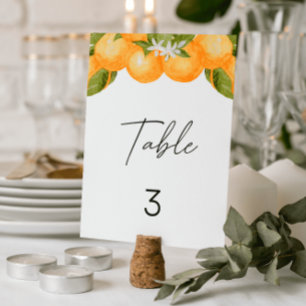 Eine kleine süße Babyparty Orangene Tischnummer