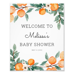 Eine kleine Süsse Citrus Baby Dusche Empfang Fotodruck