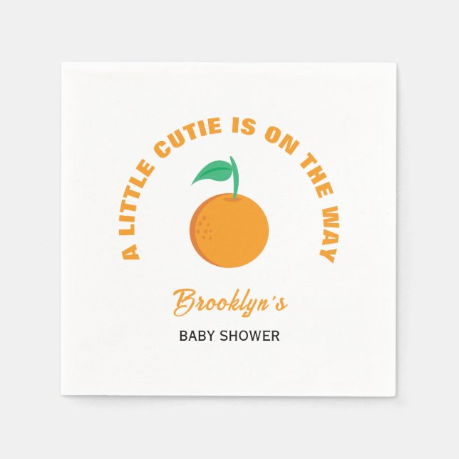 Eine kleine Süsse Citrus Baby Duschgeschlecht neut Serviette (Vorderseite)