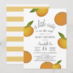 Eine kleine Süsse Citrus Orange Babydusche Einladung