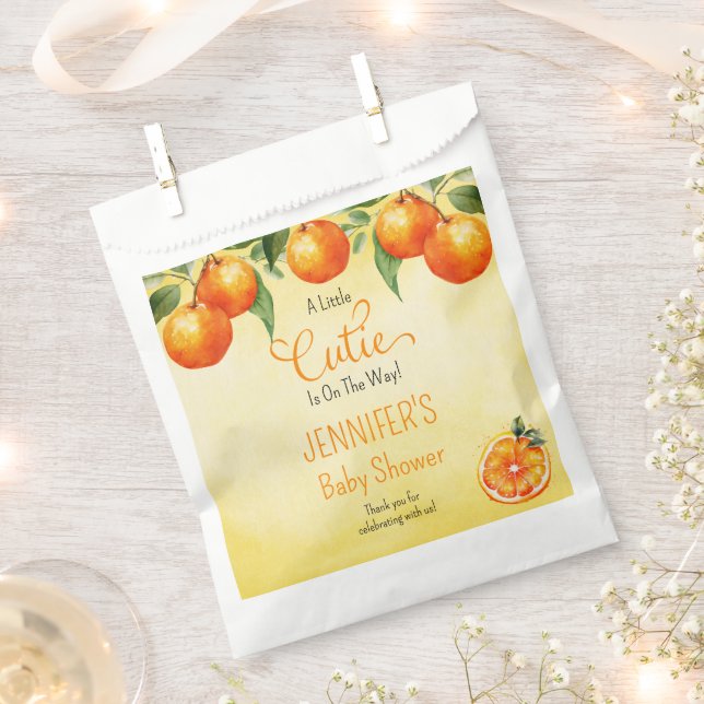 Eine kleine Süsse Citrus Watercolor Babydusche Geschenktütchen (Ausgeschnitten)