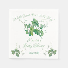 Eine kleine süße Erbse ist unterwegs! Babyparty Serviette