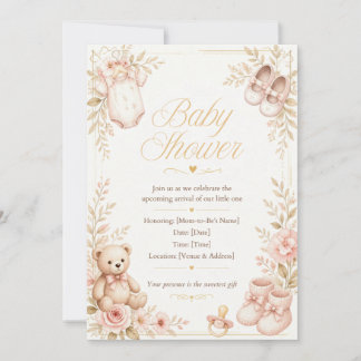 Eine kleine Süße ist auf dem Weg - Babyparty  Einladung