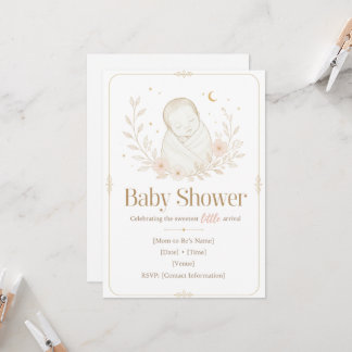 Eine kleine Süße ist auf dem Weg - Babyparty  Einladung