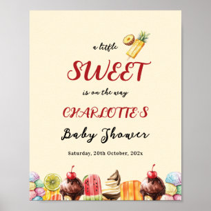 Eine kleine Süße ist auf dem Weg Eiscreme-Baby-Par Poster