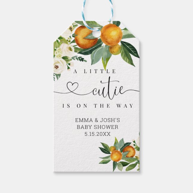 Eine kleine Süsse ist auf dem Weg Geschenkmarke Geschenkanhänger (Vorderseite)