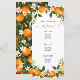 Eine kleine Süsse ist auf dem Weg Mandarine Baby D Menükarte