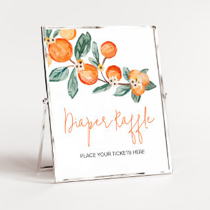 Eine kleine Süsse ist auf dem Weg Orange Diaper Ra Poster