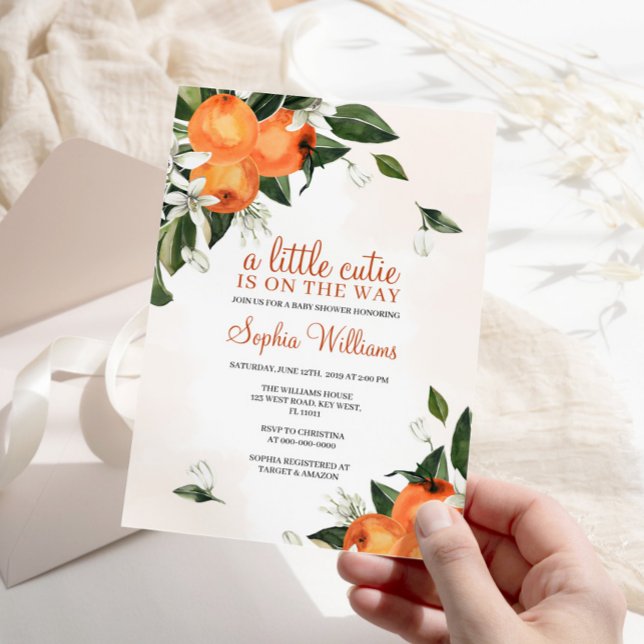 Eine kleine Süsse ist auf dem Weg zur Babydusche Einladung (Von Creator hochgeladen)