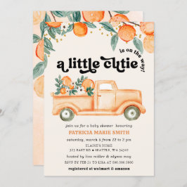 Eine kleine Süsse ist unterwegs mit einer orangefa Einladung