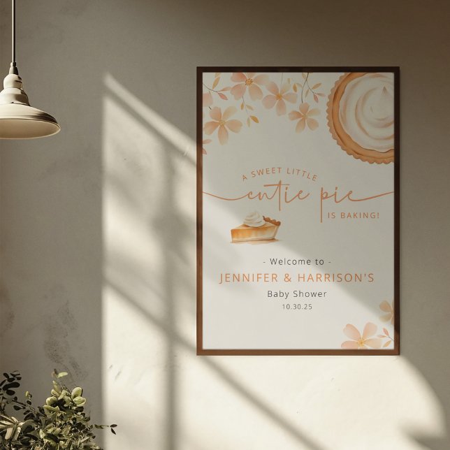 Eine kleine Süsse Kuchen backt | Babyparty Poster (Von Creator hochgeladen)