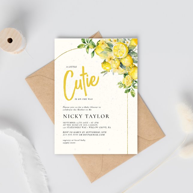 Eine kleine Süsse Lemon Citrus Baby Dusche Einladung (Von Creator hochgeladen)