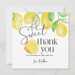 Eine kleine süße, Lemon-Thema, Baby-Dusche, Dankeskarte