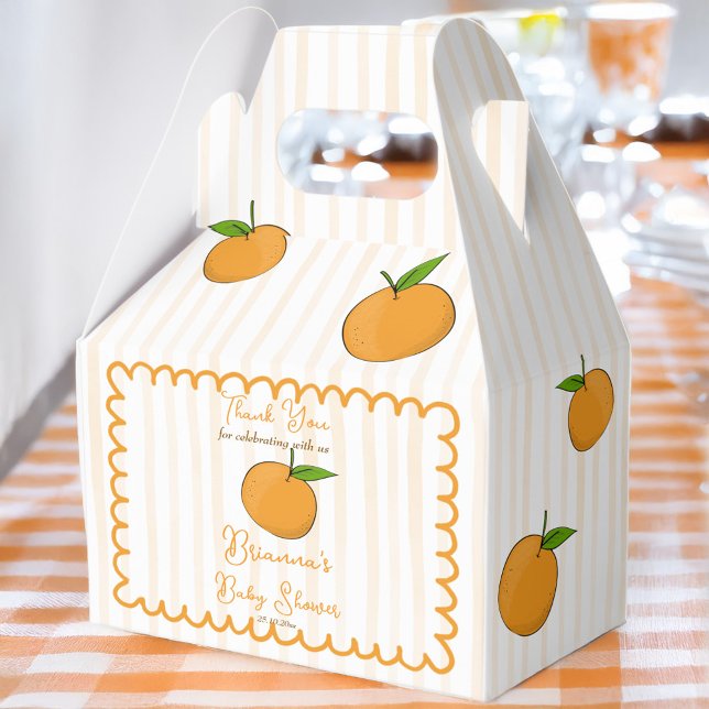 Eine kleine Süsse mit Zitrusfrüchtedusche Geschenkschachtel (A little cutie whimsical citrus baby shower favors personalized favor boxes)