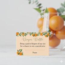 Eine kleine Süsse Orange Baby Dusche Windeln Raffl