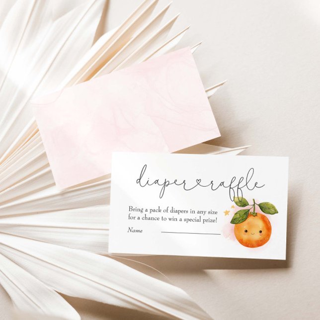 Eine kleine Süsse Orange Baby Dusche Windeln Raffl Begleitkarte (Von Creator hochgeladen)
