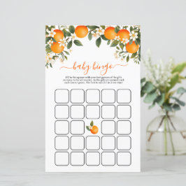 Eine kleine Süsse Orange Baby Shower Bingo-Spiel