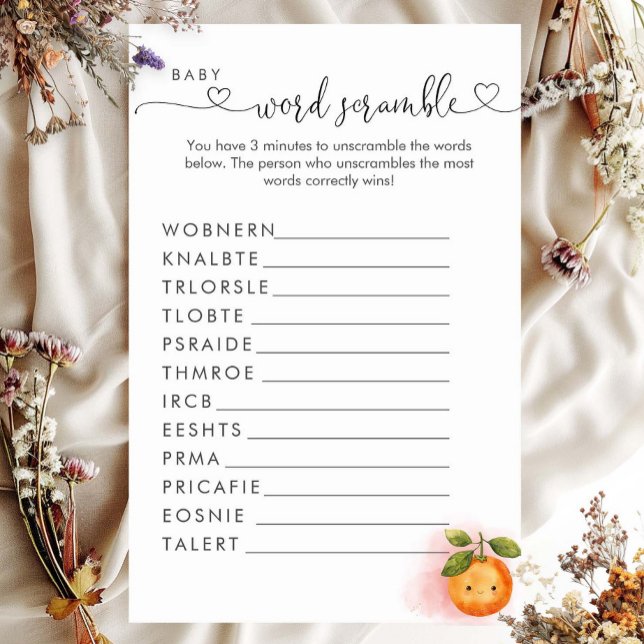 Eine kleine Süsse Orange Clementine Word Scramble (Von Creator hochgeladen)