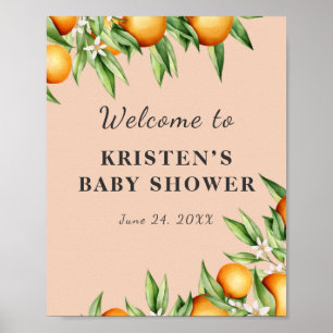Eine kleine Süsse orange-farbene Babydusche - Empf Poster