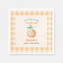 Eine kleine süße orange Gingham-Zitrus-Baby-Party