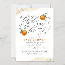 Eine kleine Süsse orange neutrale Babydusche
